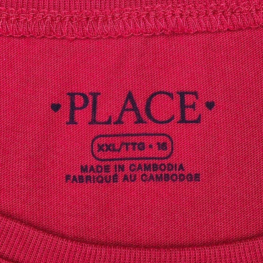 The Children's Place Merry Everything Gingerbread Graphic Tee Girls XXL 16 Red